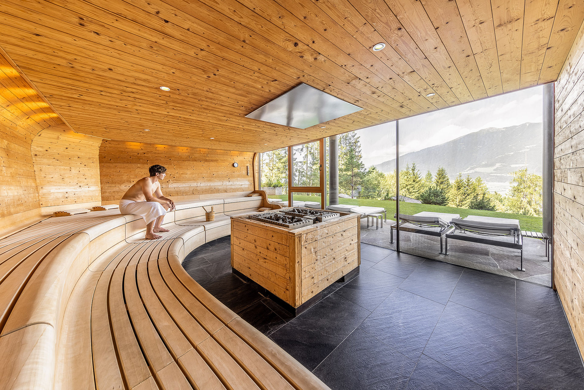 Finnish panoramic sauna